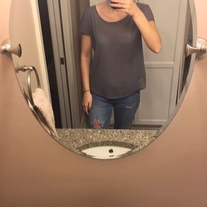 Gray top with back lace